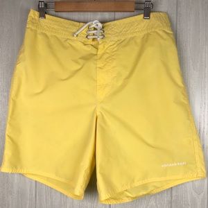 Armand Basi designer yellow lined swim trunks bathing suit with pockets